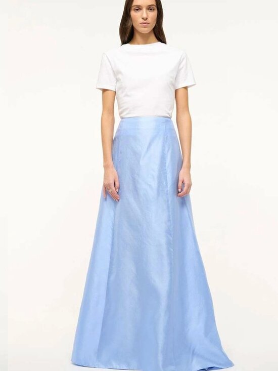 STAUD Dresses & Skirts - STAUD Vincenzo Maxi Skirt Periwinkle Blue 100% Silk 10 NWT $695